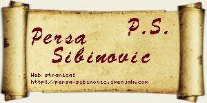 Persa Sibinović vizit kartica